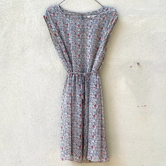 Madewell Chiffon Sharon Tie back Floral Babydoll Dress - Picture 3 of 9